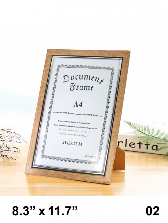 Classic Wooden Document Frame (A4)